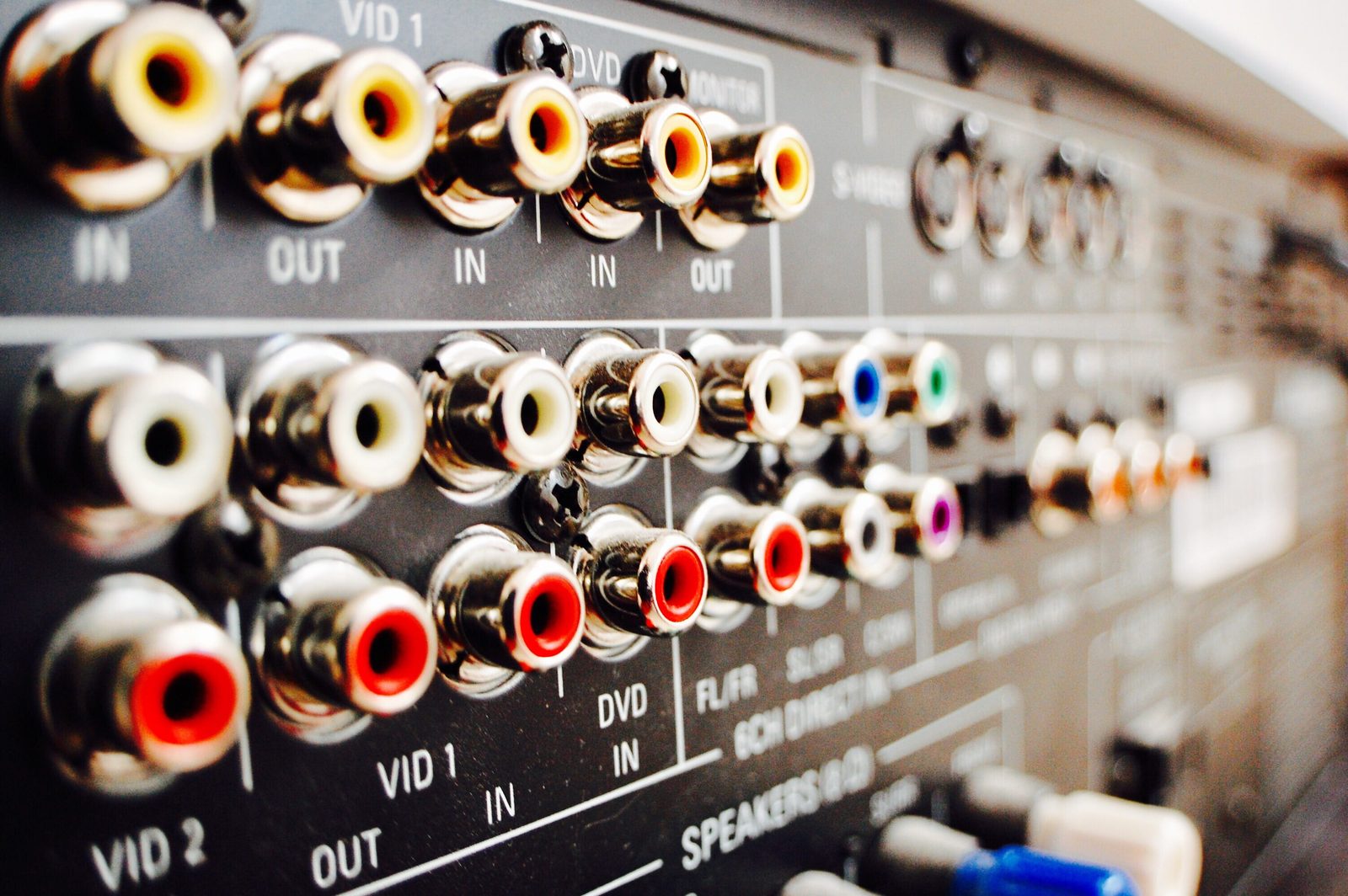 Audio board and speaker connections being tested on a television